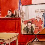Courtroom sketch of the arraignment of Pedro Hernadez, at Bellevue    